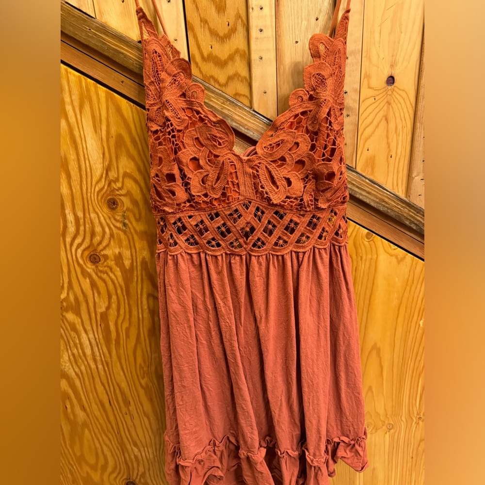 Shein Curve - 2XL burnt orange strappy tank dress